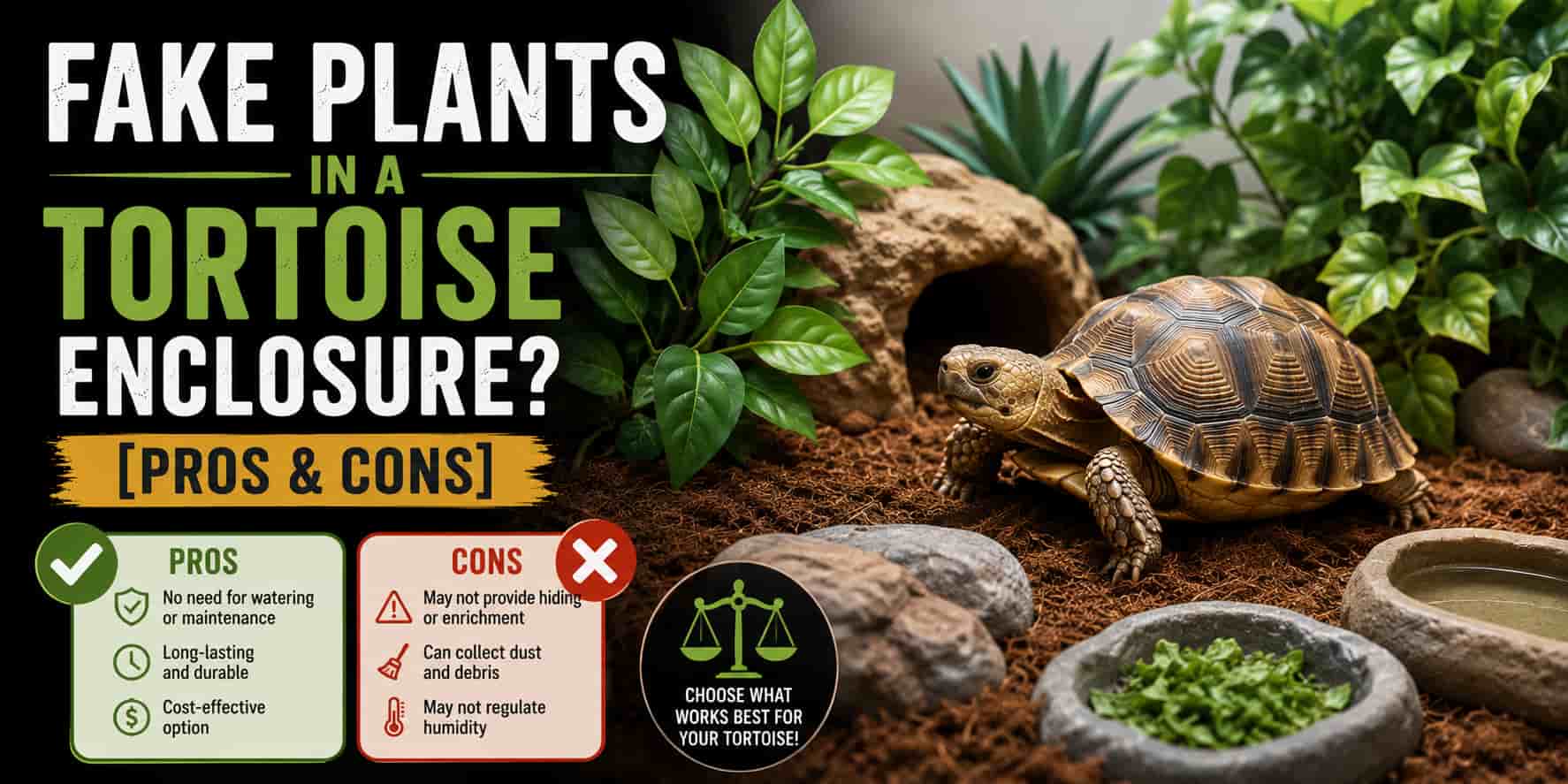 Fake Plants in a Tortoise Enclosure? [Pros & Cons]