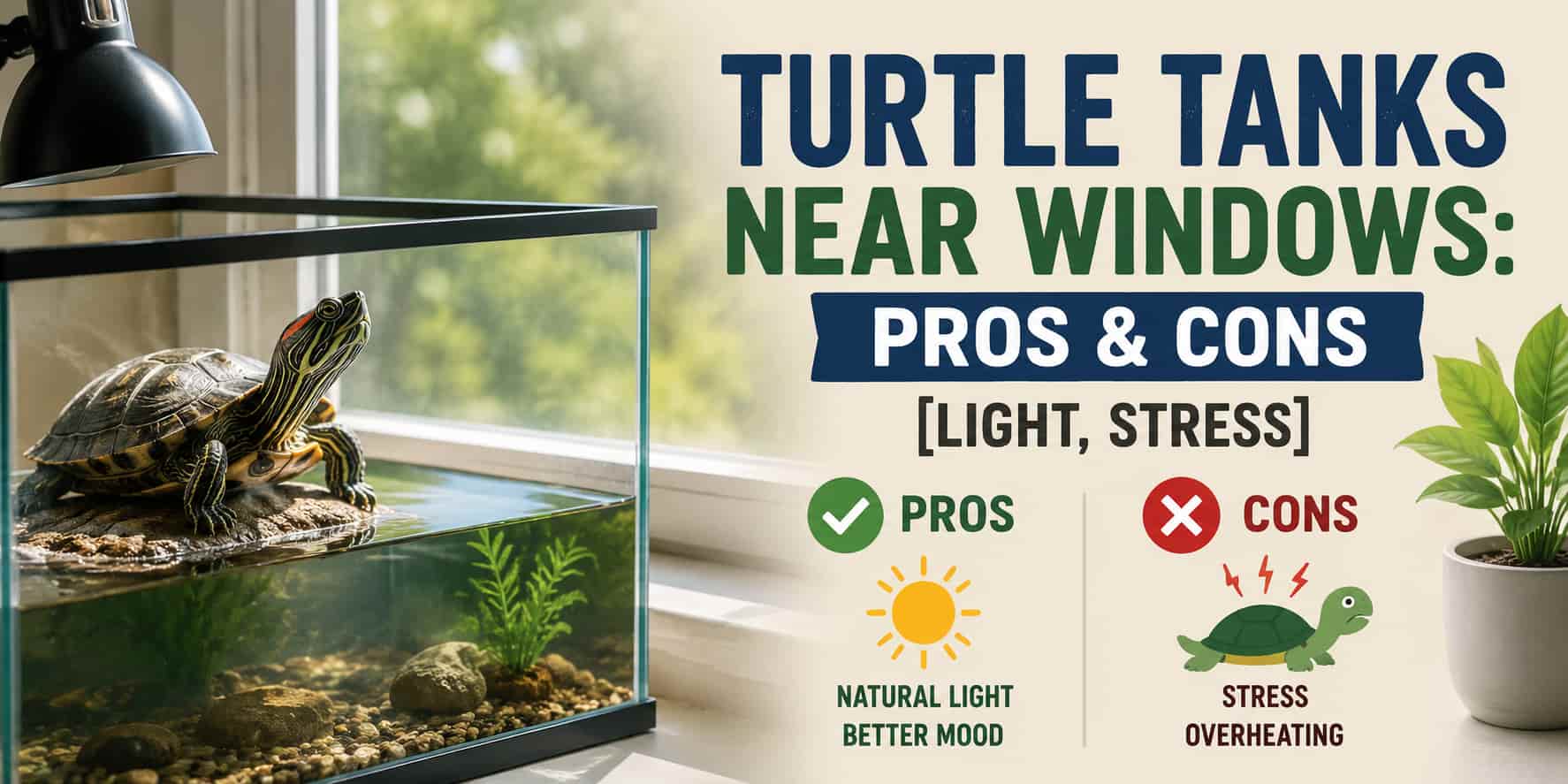 Turtle Tanks Near Windows: Pros & Cons [Light, Stress]