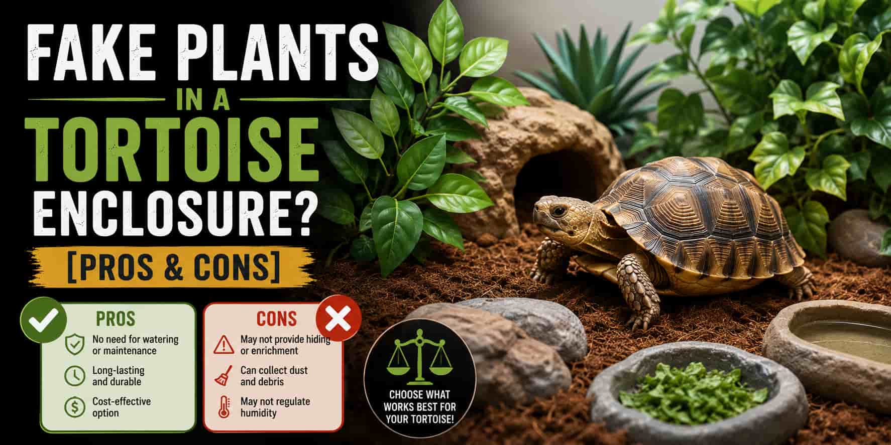 Fake Plants in a Tortoise Enclosure [Pros & Cons]