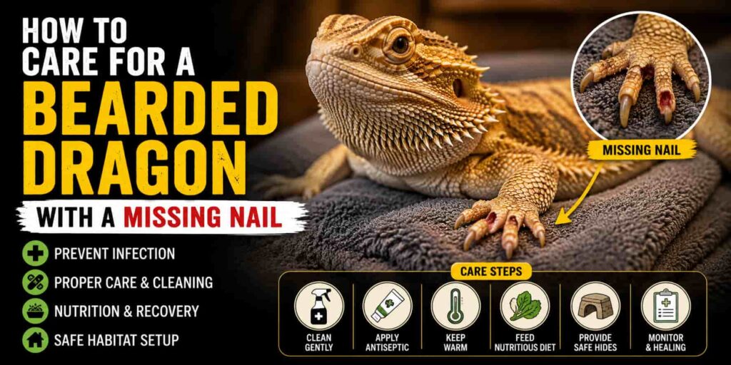 How to Care for a Bearded Dragon with a Missing Nail