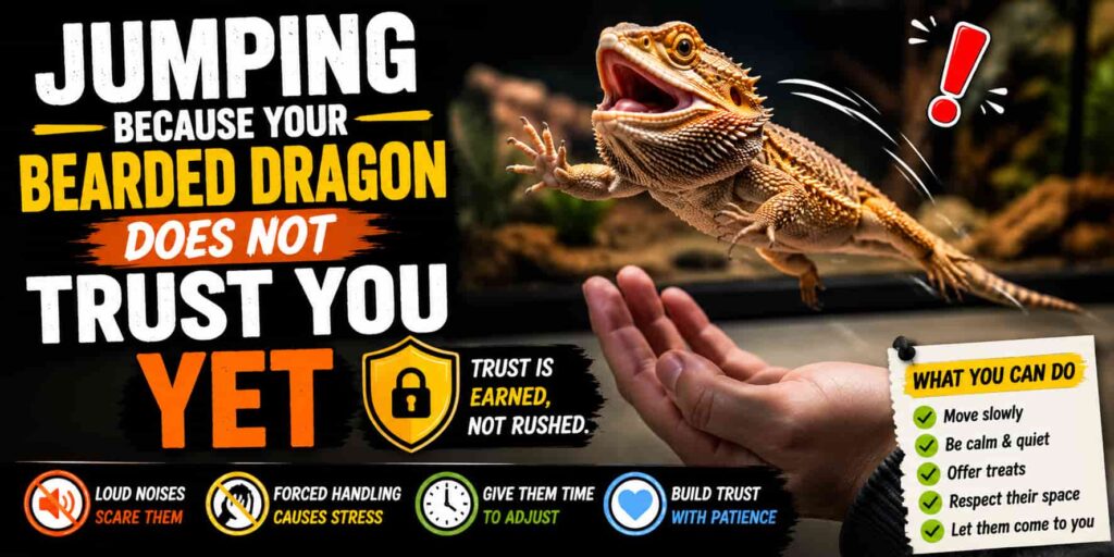Jumping Because Your Bearded Dragon Does Not Trust You Yet