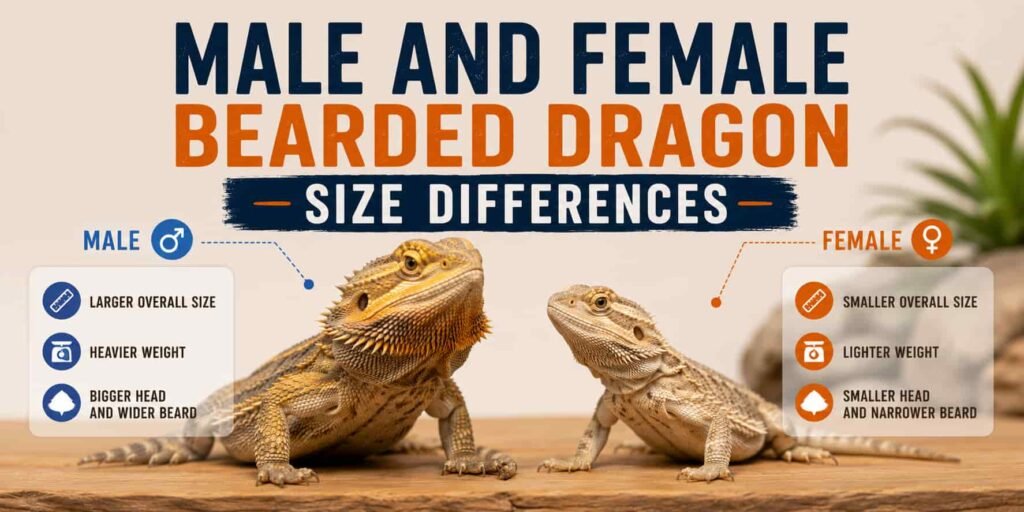 Male and Female Bearded Dragon Size Differences