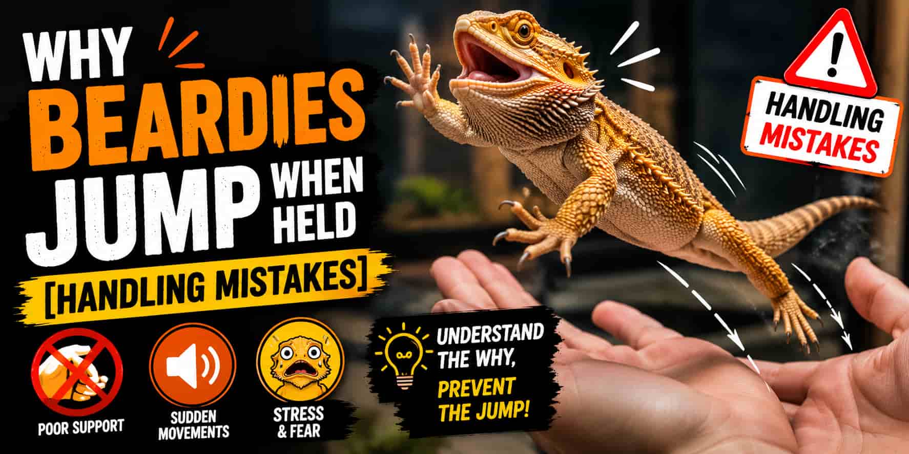 Why Beardies Jump When Held [Handling Mistakes]